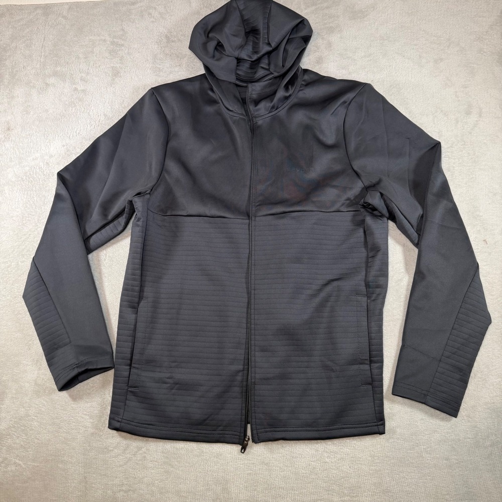 Spyder Active Mens ProWeb Full Zip Hoodie Jacket‎ Black Textured Medium SPM8003U